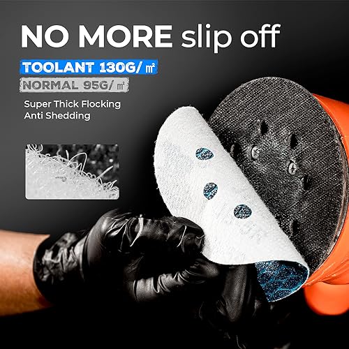 toolant Diamond Shape 5 Inch 120 Grit Sanding Disc, Revolutionary Patent 8 Hole Hook and Loop Sanding Discs for Random Disc Sanders & Orbital Sanders (50Pack) by toolant - Image 5