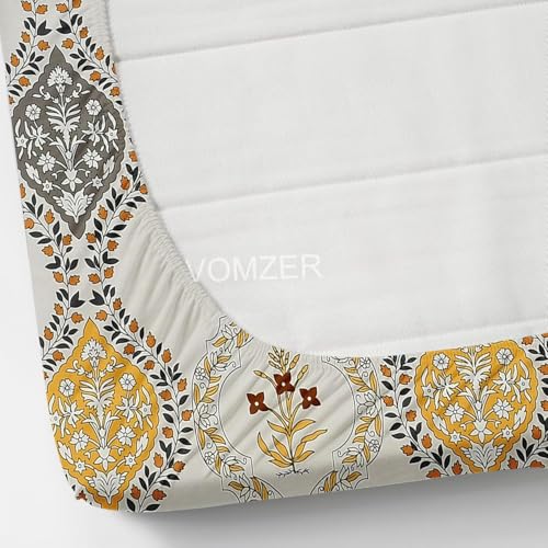 VOMZER 300 TC Elastic Fitted Bedsheets Single Bed with 1 Pillow Cover | Single Bed with All Around Elastic, Size 36 x 72 x 10 Inches White - Image 2