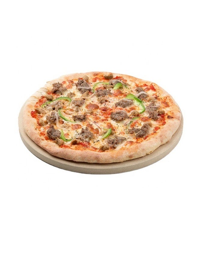 Pizza Slate Pizza Tray Cordierite Pizza Oven Special Tray Oven Baking Tray Cordierite Pizza Stone-Specifications:254*8mm-Color:Light Yellow - Image 1