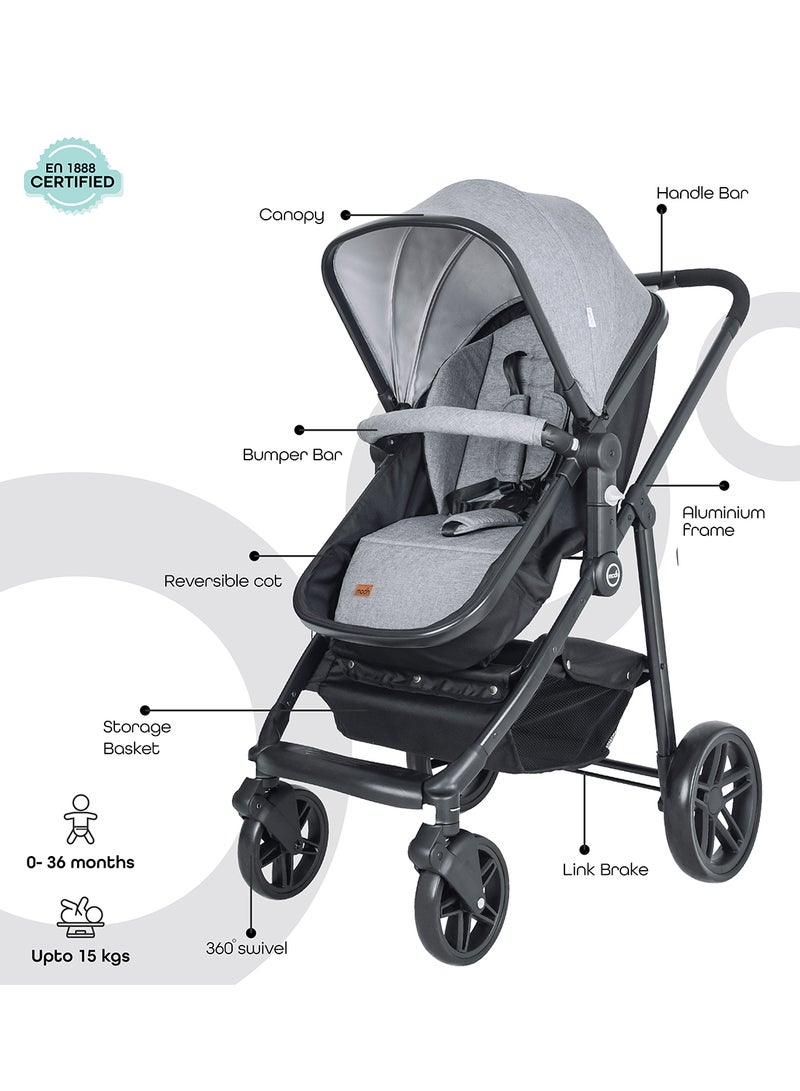 Moon Tres 3 in 1  Travel System - Light Grey - Image 2