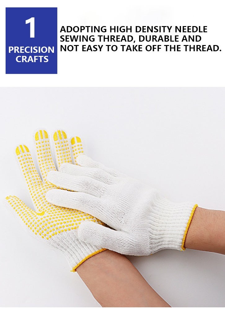 Generic 24pcs Grip Safety Work Gloves Anti-slip Dots Bulk Gloves Moist Cotton Knit Gloves for Garage Warehouse Construction  - Image 2