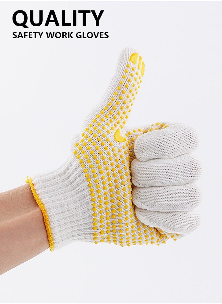 Generic 24pcs Grip Safety Work Gloves Anti-slip Dots Bulk Gloves Moist Cotton Knit Gloves for Garage Warehouse Construction  - Image 4