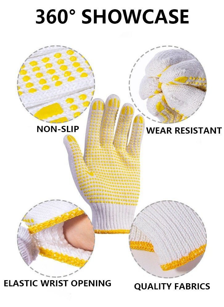 Generic 24pcs Grip Safety Work Gloves Anti-slip Dots Bulk Gloves Moist Cotton Knit Gloves for Garage Warehouse Construction  - Image 5