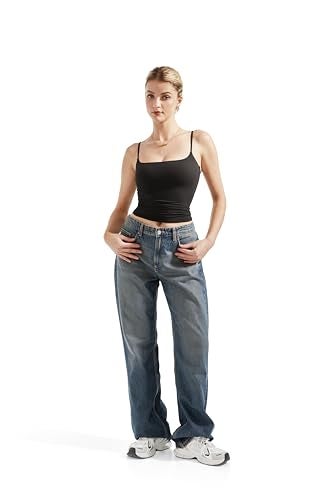 SUUKSESS Women Sexy Square Neck Tank Top Summer Y2K Going Out Tops Casual Sleeveless Basic Cami Shirts (Black, L) - Image 4