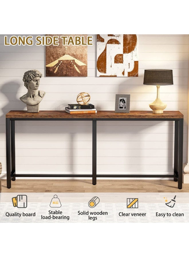 شويوين طاولة كونسول من تشويوين، طاولة ضيقة، طاولة جانبية جدارية للممر، رف تخزين قائم، تخزين أريكة عصري طويل، طاولة عرض، مناسبة للردهة، غرفة النوم، غرفة المعيشة 180*30*75 سم - Image 2