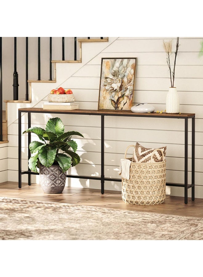 شويوين طاولة كونسول من تشويوين، طاولة ضيقة، طاولة جانبية جدارية للممر، رف تخزين قائم، تخزين أريكة عصري طويل، طاولة عرض، مناسبة للردهة، غرفة النوم، غرفة المعيشة 180*30*75 سم - Image 5