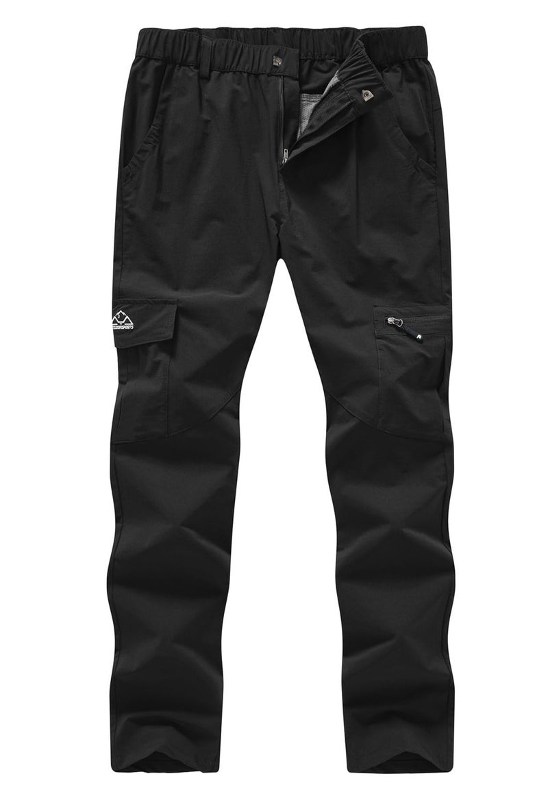YSENTO Womens Hiking Pants Lightweight Stretch Quick Drying UPF 50 Camping Travel Work Cargo Pants 6 Pockets Black Size M