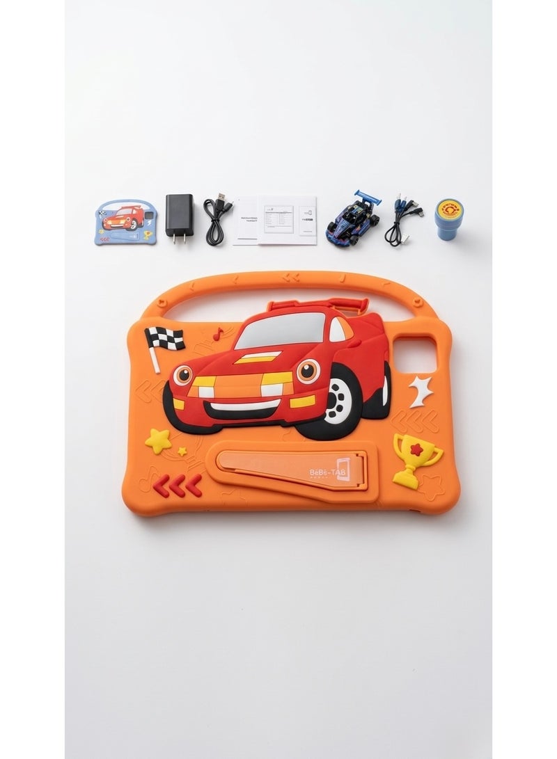 BeBe-TAB Speed 5G Kids Educational Tablet - 7-inch Display, Android 14, Shockproof Racing Car Case with Kickstand - Includes Toy Car & Accessories Bundle - Image 2
