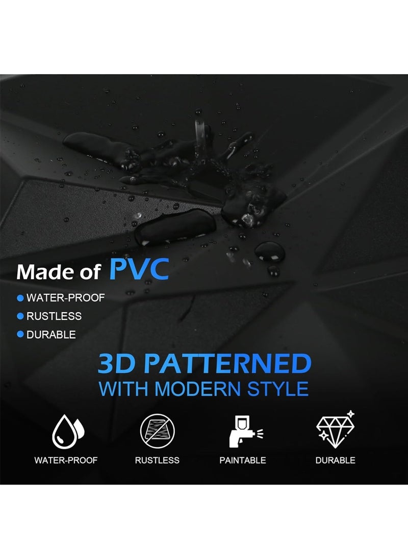 ليون هوم (12 قطعة) لوحات حائط ثلاثية الأبعاد 30 × 30 سم، ورق حائط ثلاثي الأبعاد من مادة PVC، غطاء حائط مزخرف بنمط ماسي، - Image 3