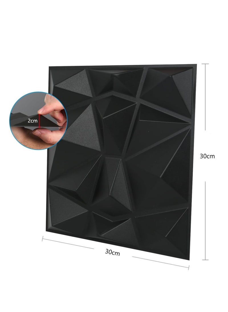 ليون هوم (12 قطعة) لوحات حائط ثلاثية الأبعاد 30 × 30 سم، ورق حائط ثلاثي الأبعاد من مادة PVC، غطاء حائط مزخرف بنمط ماسي، - Image 4