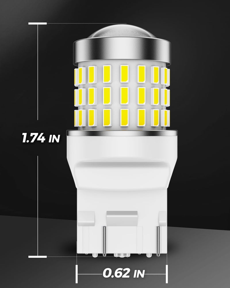Torchbeam T20 7443 7440 LED Turn Signal Light Bulbs 7444NA 7442NAK, Amber Yellow W21W 7441 7444 LED Bulbs with Projector Replacement for Parking Front Rear Turn Signal Lights - Image 2