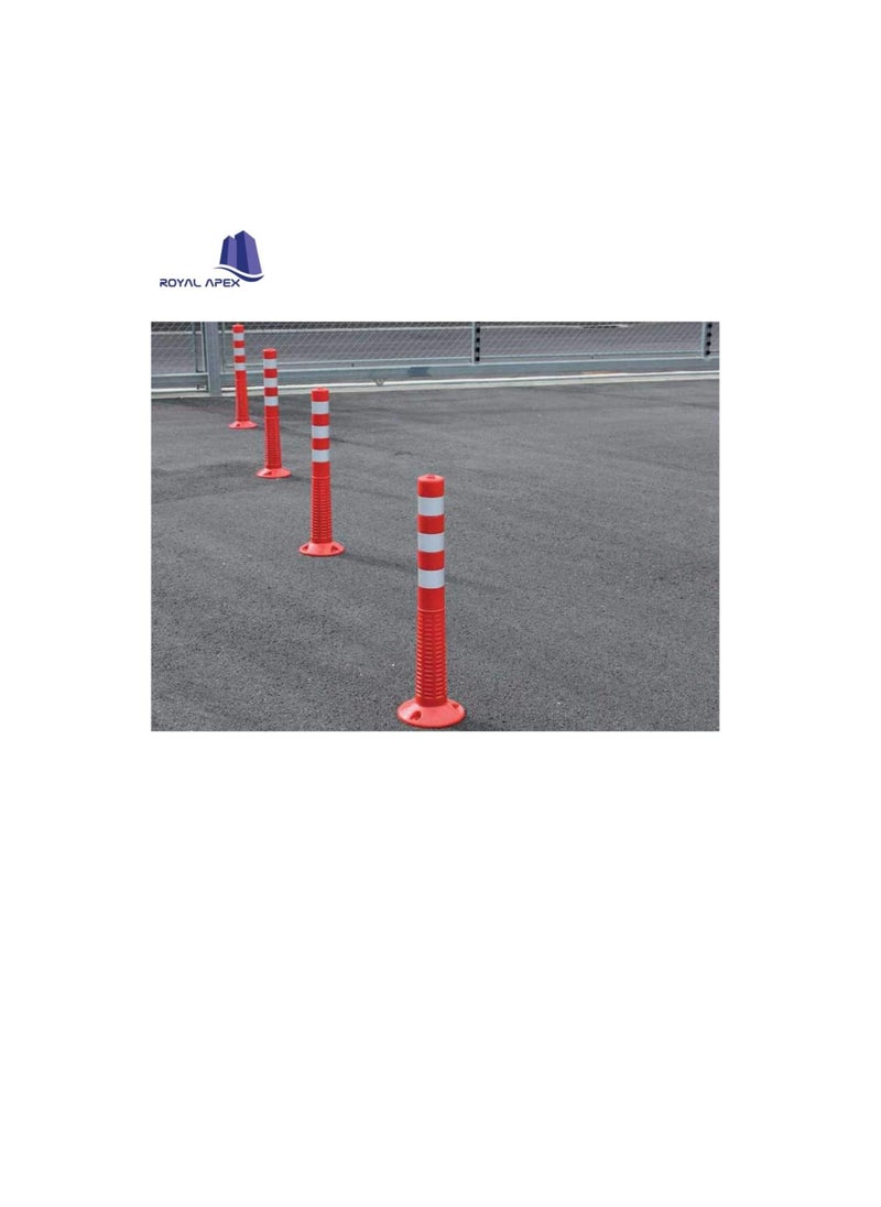 Generic - Screw Fixed Parking Post 75 CM RED High Grade PVC Material With 3 White Reflective Tapes Premium Quality Easy To Install With Our Installation Kit And Manual Pack Of 5 - Image 1