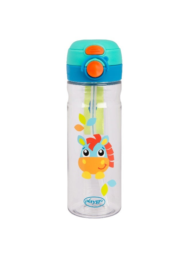 Playgro Clip Clop FlipSip 2-in-1 Kids Water Bottle with Straw & Spout, Flip-Top Leak-Resistant Lid, BPA-Free Reusable Drinking Bottle for Toddlers & Kids - Image 3