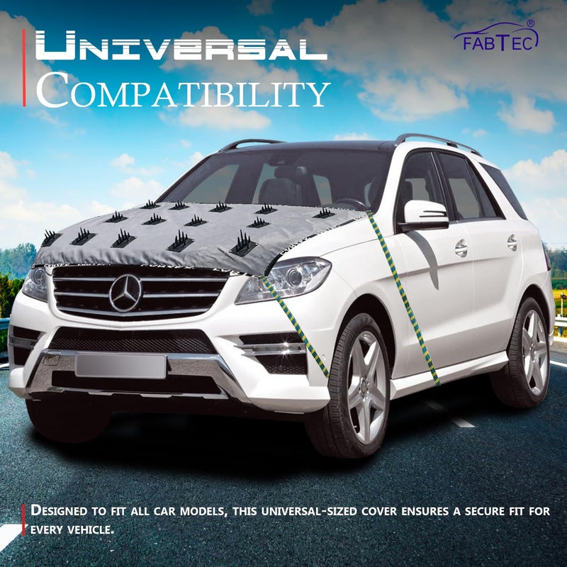FABTEC غطاء سيارة لحماية الكلاب من فابتيك مع مسامير 100% حماية من الكلاب والحيوانات غطاء جسم السيارة مقاوم للغبار لغطاء السيارة (32X51 بوصة) متوافق مع جميع السيارات (غطاء 1 قطعة) - Image 4