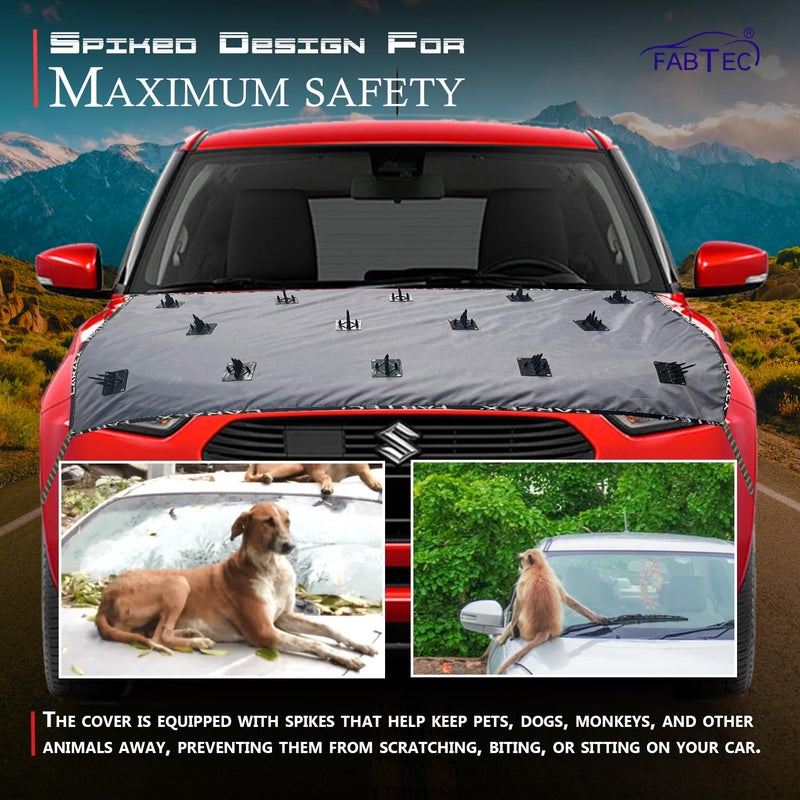 FABTEC غطاء سيارة لحماية الكلاب من فابتيك مع مسامير 100% حماية من الكلاب والحيوانات غطاء جسم السيارة مقاوم للغبار لغطاء السيارة (32X51 بوصة) متوافق مع جميع السيارات (غطاء 1 قطعة) - Image 2