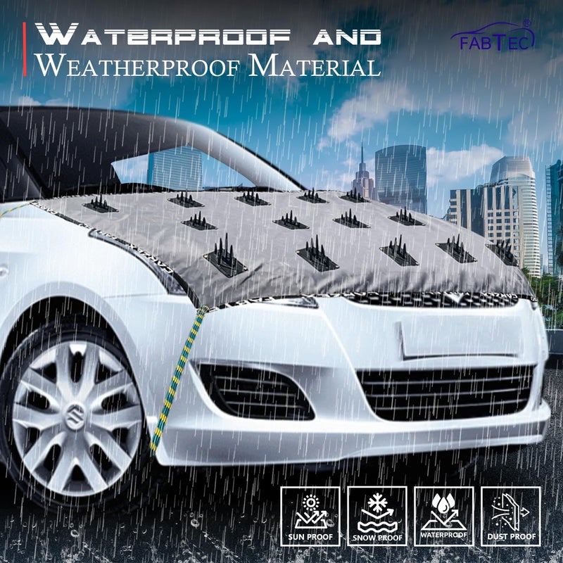 FABTEC غطاء سيارة لحماية الكلاب من فابتيك مع مسامير 100% حماية من الكلاب والحيوانات غطاء جسم السيارة مقاوم للغبار لغطاء السيارة (32X51 بوصة) متوافق مع جميع السيارات (غطاء 1 قطعة) - Image 3
