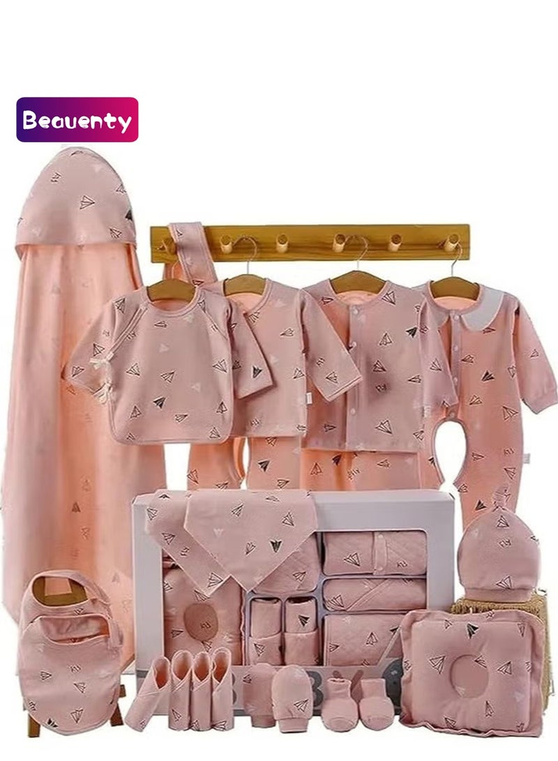 Beauenty Baby Newborn Essentials Layette Gift Set with Box 22 Piece Baby Girl Boys Gifts Premium Cotton Baby Clothes Accessories Set Fits Newborn Baby Suit Set Cuddle Strap Bib Gloves Saliva Towel Pillow - Image 1