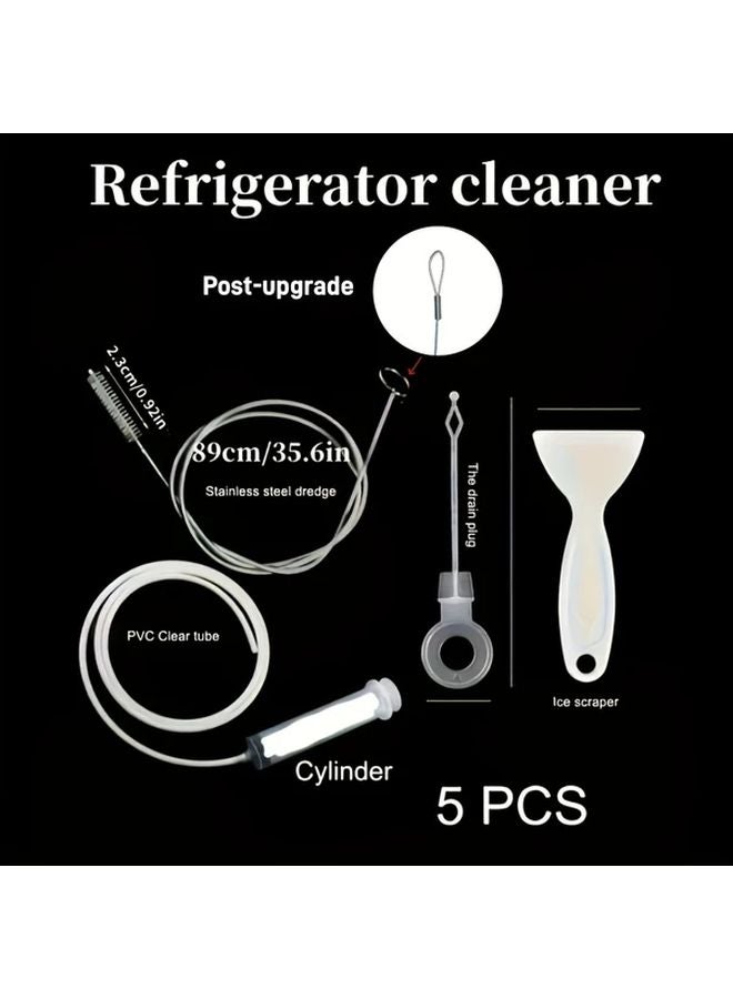 5pcs Universal Refrigerator Drain Hole Clog Washing Tool Reusable Dredging Kit Brush - Image 1