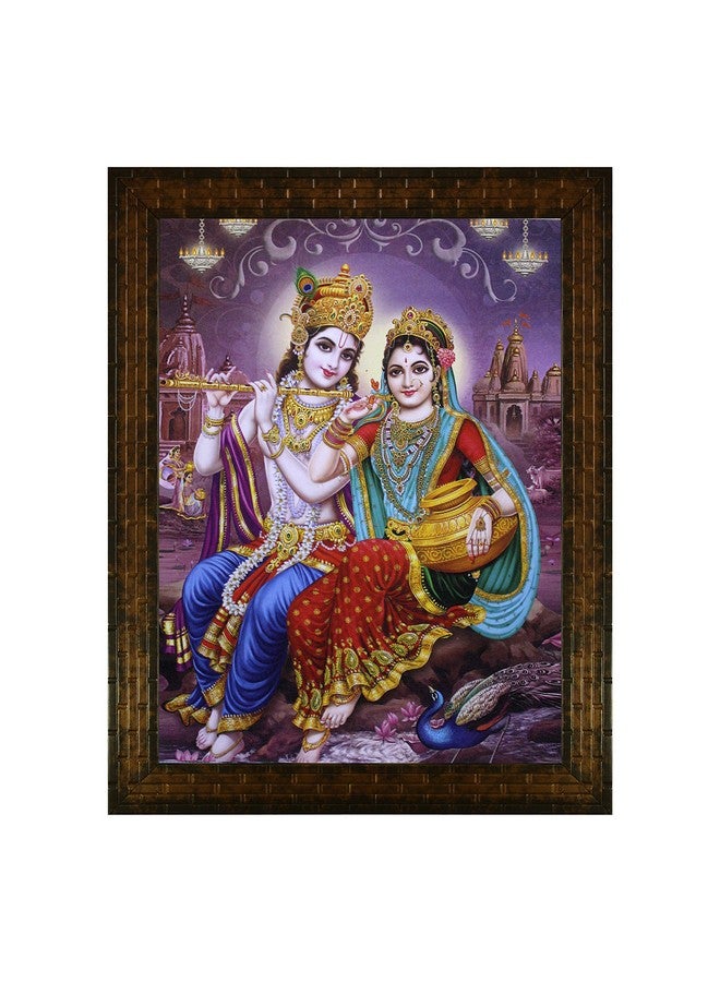 Indianara RADHA KRISHNA Painting -Synthetic Wood, 27x30.5x1cm, Multicolour - Image 1