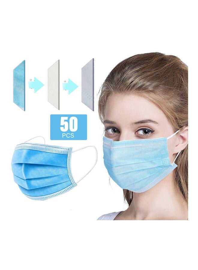 50 قطعة من ماسكات الوجه ذات 3 طبقات للاستعمال مرة واحدة - Image 2