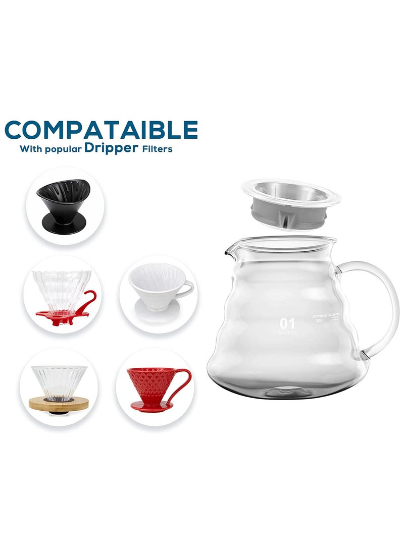 MIBRU V60 Coffee Server Maker Heat Resistant Glass Pot Pour Over Server Kettle Coffee Teapot Hand Drip Pour Over 400ml  - Image 2