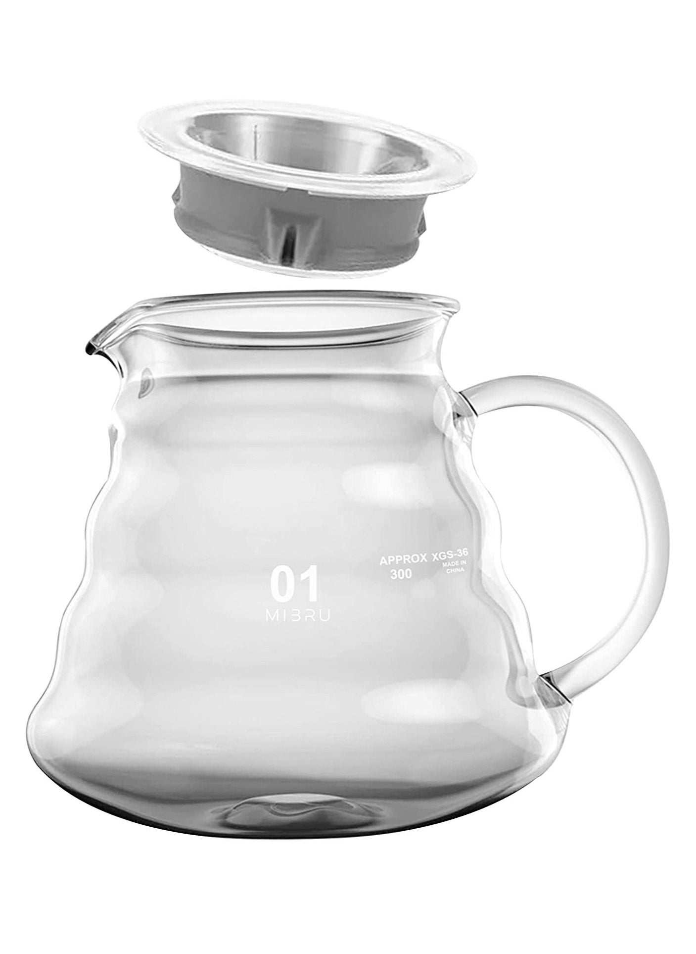 V60 Coffee Server Maker Heat Resistant Glass Pot Pour Over Server Kettle Coffee Teapot Hand Drip Pour Over 400ml 