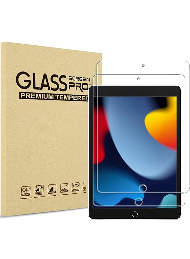 Procases 2 Pack Ipad 10.2 9Th Generation 2021 8Th 2020 7Th 2019 Screen Protector Tempered Glass Screen Film Guard For Ipad 10.2 Inch 9Th A2602 A2603 8Th A2270 A2428 7Th A2197 A2198 A2200 - Image 1