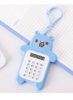 Cute cartoon bear calculator mini portable led big screen monitor creative keychain stationery