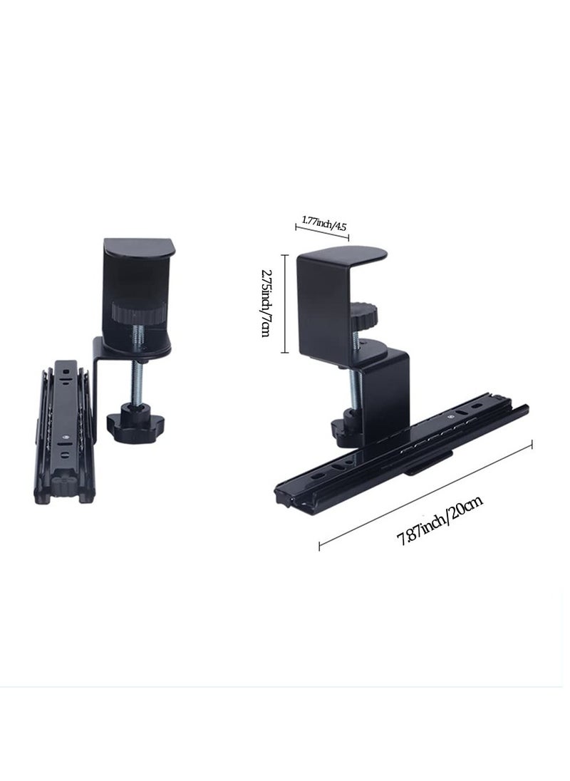 Excefore - Keyboard Clamp Rail Under Desk Set, Keyboard Trays Clamp Rail, Pull Out Keyboard & Mouse Tray with C Clamp (Board not Included), Under Desk Pull Out Slider Track, for Home or Office - Image 1