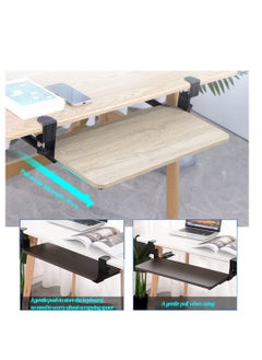 Excefore Keyboard Clamp Rail Under Desk Set, Keyboard Trays Clamp Rail, Pull Out Keyboard & Mouse Tray with C Clamp (Board not Included), Under Desk Pull Out Slider Track, for Home or Office  - Image 4