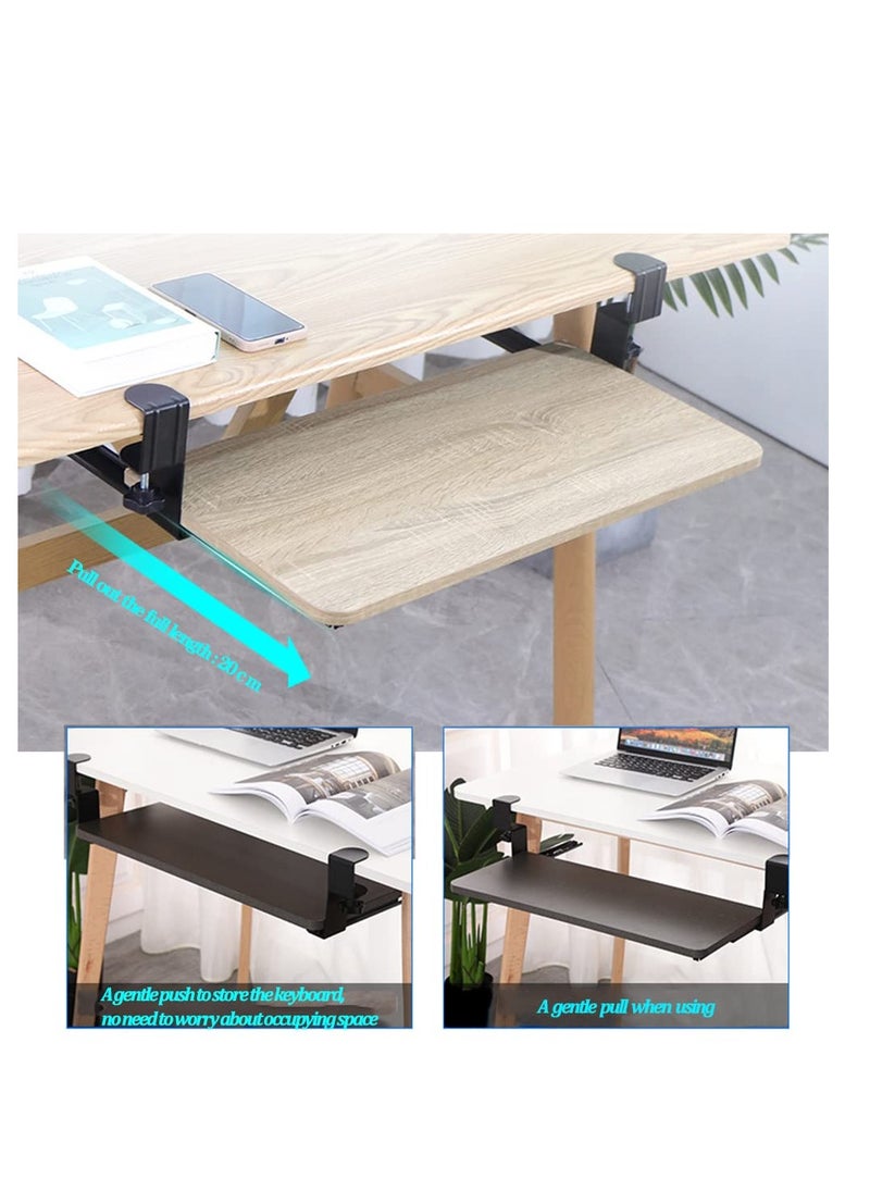 Excefore - Keyboard Clamp Rail Under Desk Set, Keyboard Trays Clamp Rail, Pull Out Keyboard & Mouse Tray with C Clamp (Board not Included), Under Desk Pull Out Slider Track, for Home or Office - Image 1
