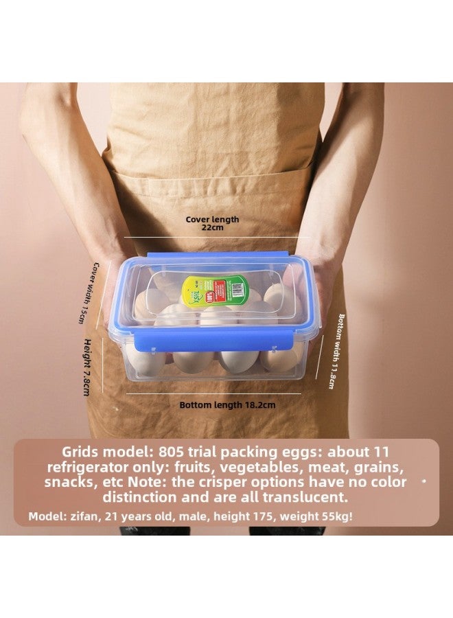 Tang Ya Fresh-keeping Box Food Grade Plastic Box Transparent Rectangular Sealed Box Refrigerator Special Food Box Storage Box-Specifications:805 Double Buckle With Sealing Ring [approx. 1.4L]]  - Image 1