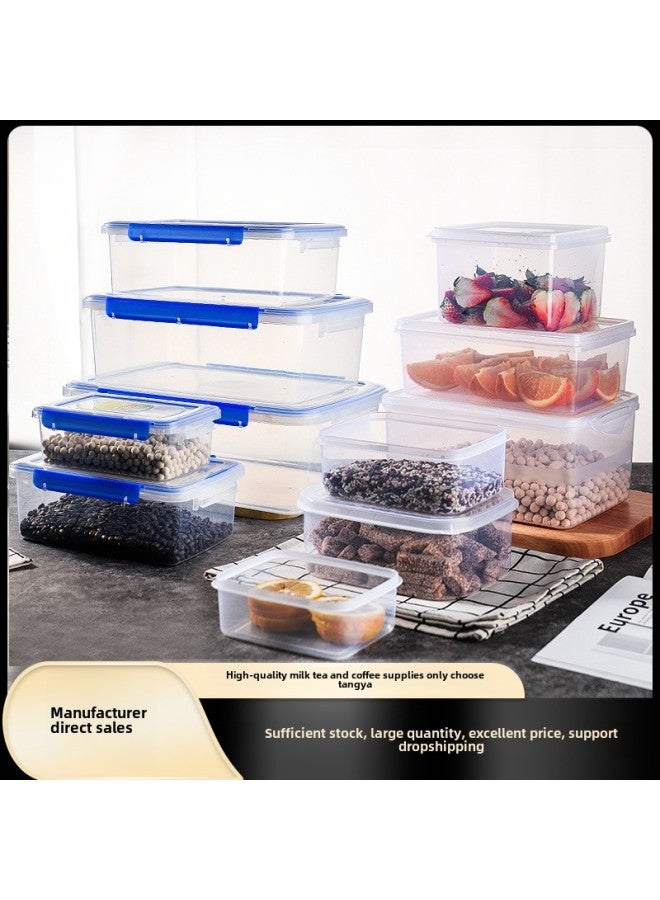 Tang Ya Fresh-keeping Box Food Grade Plastic Box Transparent Rectangular Sealed Box Refrigerator Special Food Box Storage Box-Specifications:805 Double Buckle With Sealing Ring [approx. 1.4L]]  - Image 2