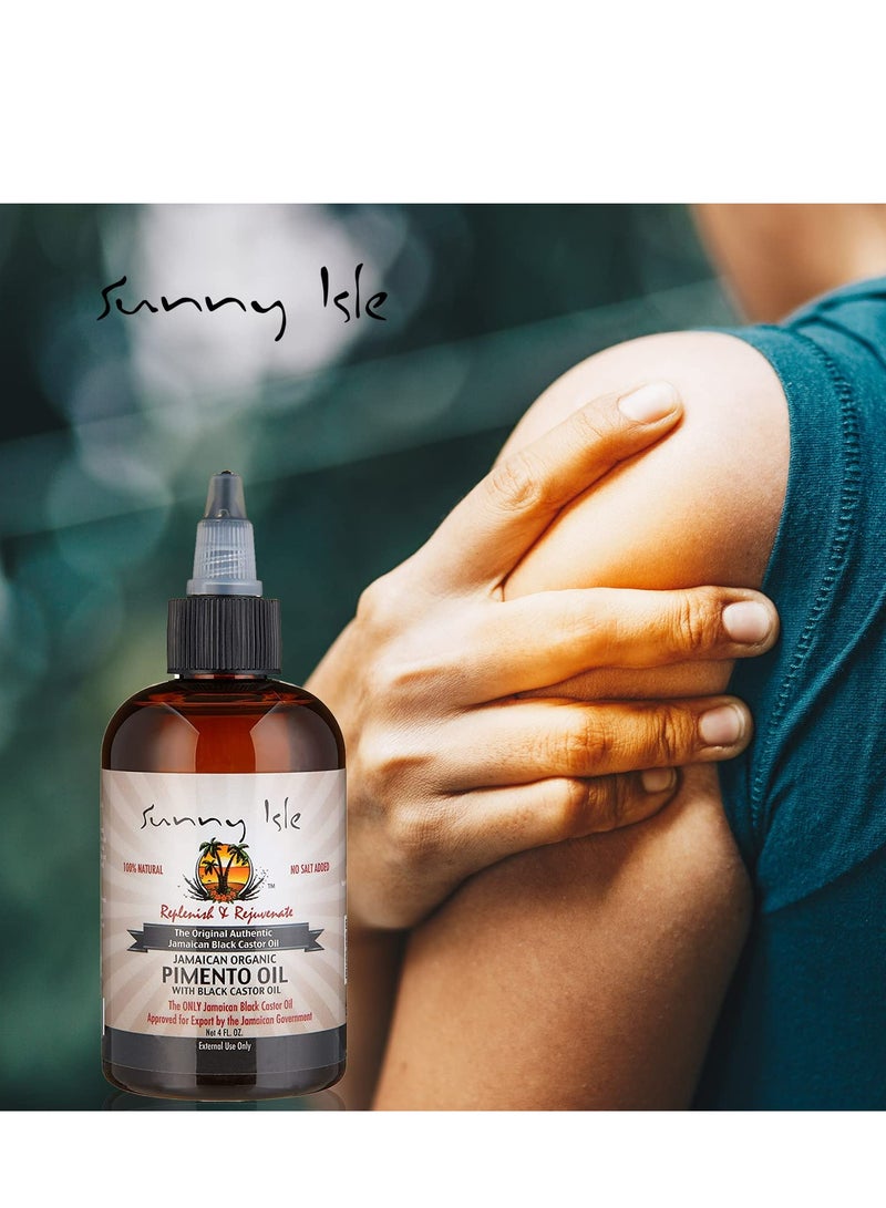 صاني آيل زيت جامايكي عضوي بالفلفل الإسباني مع زيت الخروع الأسود شفاف - Image 2