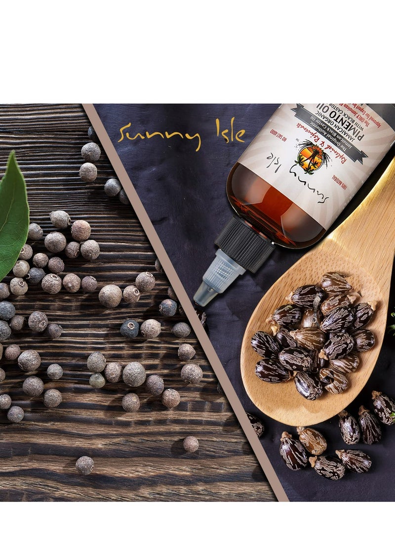 صاني آيل زيت جامايكي عضوي بالفلفل الإسباني مع زيت الخروع الأسود شفاف - Image 3