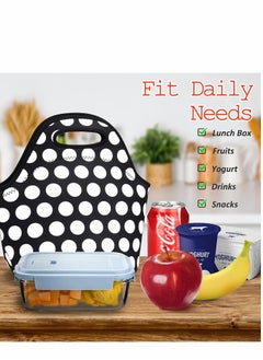 KASTWAVE Lunch Bag, Neoprene Bags Thermal Insulated Tote, Kids, Reusable Washable Picnic, Premium Stitching, Outside Pocket, for Men Womens  - Image 2