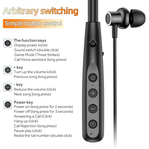 Kinobo Neckband Bluetooth Headphones, 6.0 Bluetooth 100 Hours Playtime，IPX7 Sports Waterproof Earbuds with Microphone Noise Cancelling with HiFi Speakers Multiple Switchable Sound Modes - Image 3