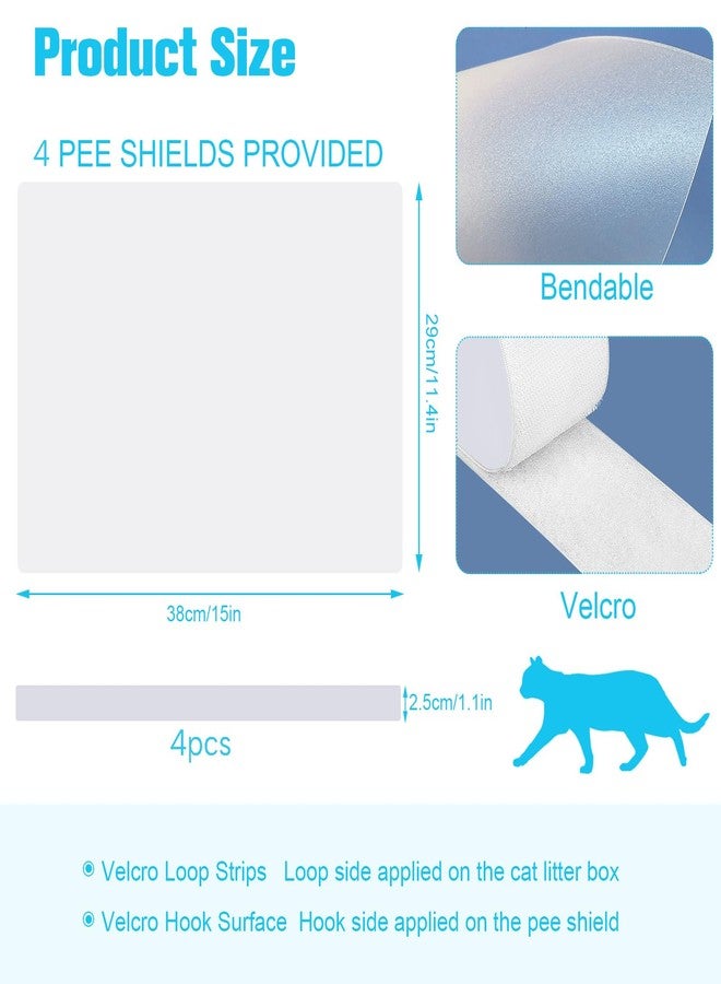 Sadoia Cat Litter Box Splash Guard Pee Shields - Anti-Splashing Reusable High Sided Litter Box High Wall Cat Toilet Training Kit for Open Top Litter Pan (4 PCS) - Image 2