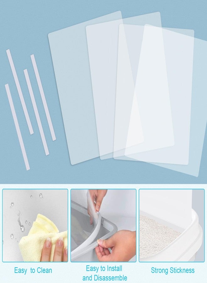 Sadoia Cat Litter Box Splash Guard Pee Shields - Anti-Splashing Reusable High Sided Litter Box High Wall Cat Toilet Training Kit for Open Top Litter Pan (4 PCS) - Image 4