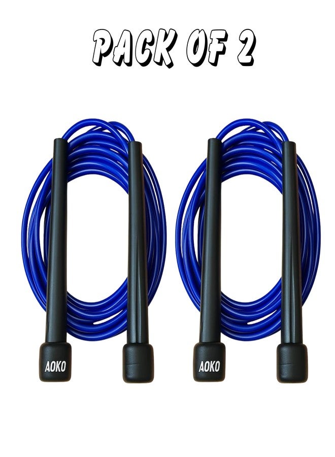 AOKO PACK OF 2 Skipping Rope Jump Rope for Men, Women, Girls, and Kids | Gym Fitness Speed Skipping Rope |Length: 295 cm| - Image 3