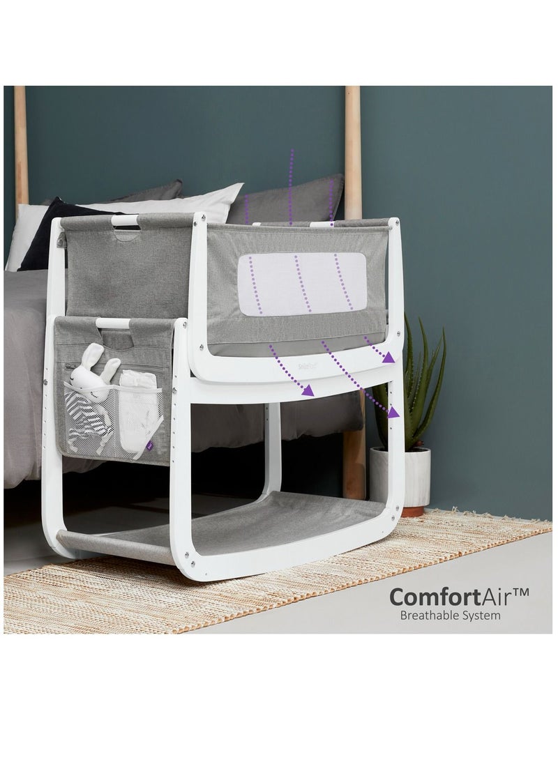 Snuz Pod4 Bedside Crib For Infant And Baby, Increased Air Flow For Better Sleep, 3D Breathable Mattress, Machine Washable Liner, Rocking Stand, Suitable From 0 To 6 Months ( L100 X 49 X H95) - Dusk  - Image 3