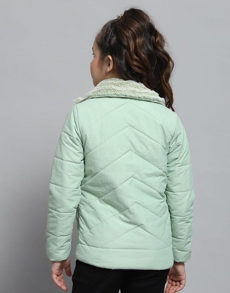 Monte Carlo Girls Self Design Green Collar Neck Full Sleeve Jacket - Image 5