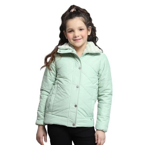 Monte Carlo Girls Self Design Green Collar Neck Full Sleeve Jacket - Image 1