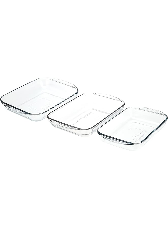 Anchor Hocking hocking 3pcs bakeware set - (91079ahg17) (2qtr,3qtr,4qtr.) - Image 1
