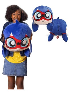 Miraculous Ladybug Huggie Hideaway Plush – 40cm Soft Toy with Hidden Zipper Pocket – Official Zag Heroez Pillow for Kids Ages 3+