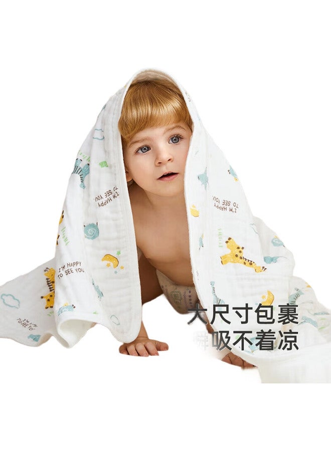 Yeehoo Baby Bath Towel Pure Cotton Breathable Gauze Newborn Children Bath Towel Elephant Giraffe 115X115Cm - Image 1