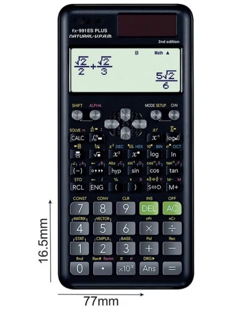 الآلة الحاسبة العلمية Fx-991Es Plus الإصدار الثاني باللون الأسود - Image 2