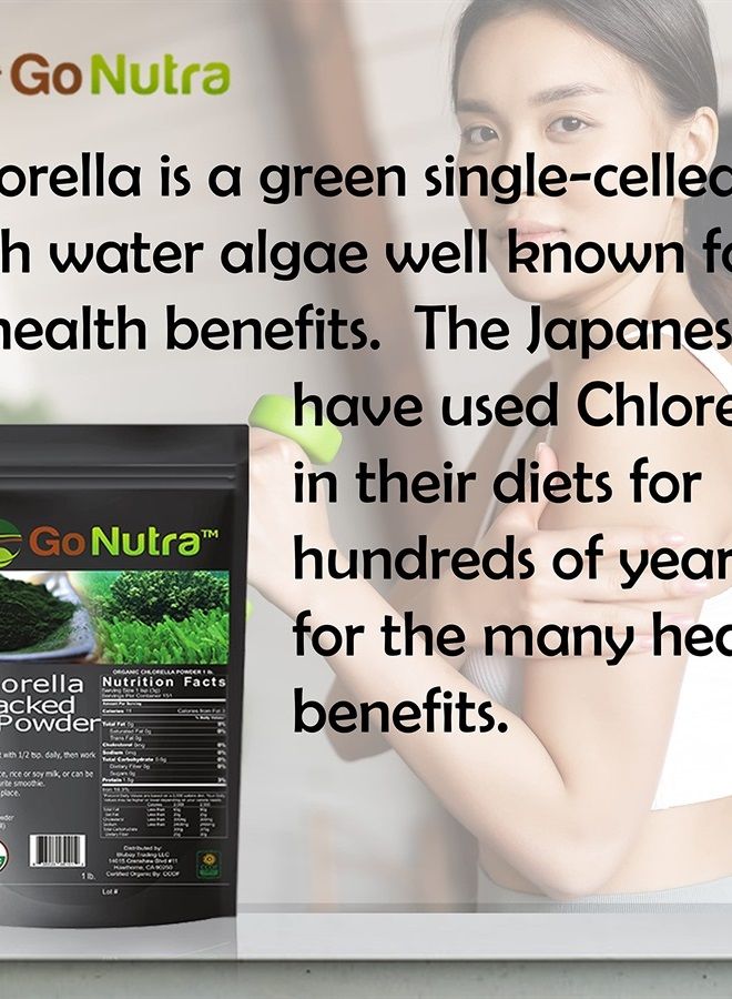 Go Nutra Chlorella Powder Organic Raw Non-GMO 100% Pure Cracked Cell Wall Green Superfood High Protein Chlorophyll for Smoothie Vegan Supplement (1 lb. (16 oz.)) - Image 5