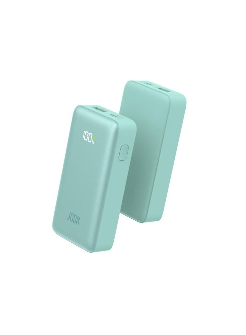 جودا باور بانك بسعة 10000مللي أمبير وقدرة 30 واط PD يوفّر شحن سريع وفعّال للأجهزة الذكية. مزود بمنفذين USB-C وUSB-A مع شاشة LED لعرض مستوى الشحن، بتصميم أنيق وسهل الحمل. - Image 2