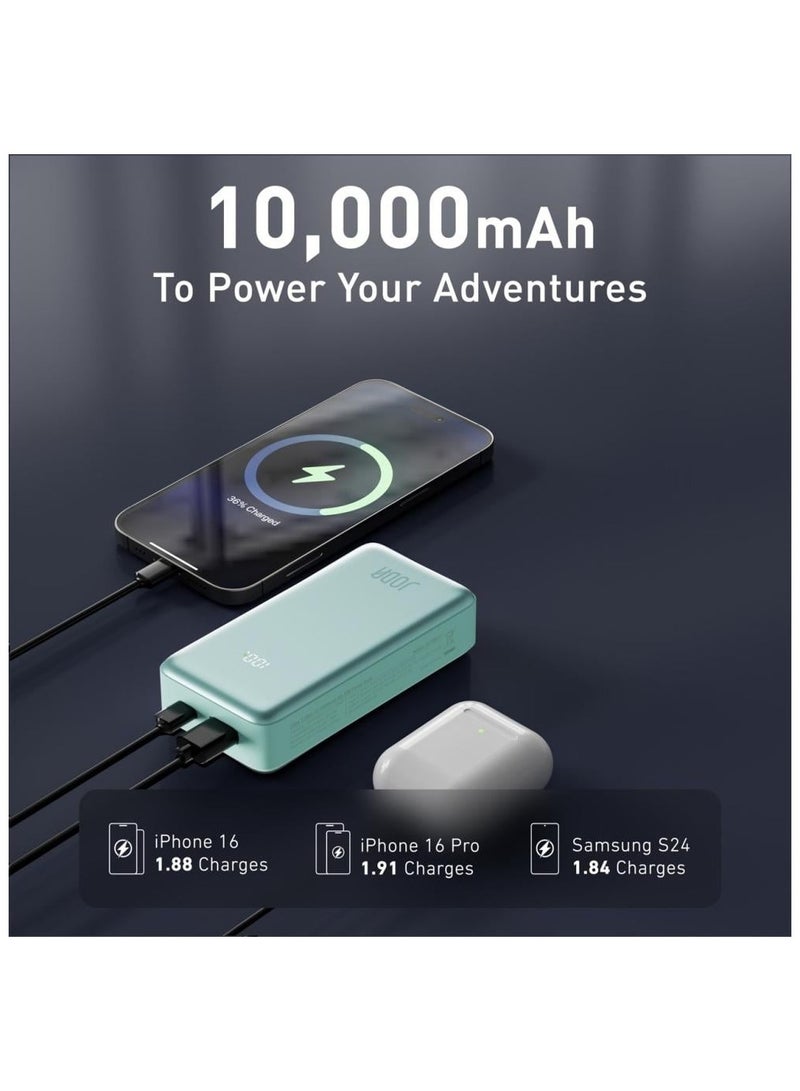 جودا باور بانك بسعة 10000مللي أمبير وقدرة 30 واط PD يوفّر شحن سريع وفعّال للأجهزة الذكية. مزود بمنفذين USB-C وUSB-A مع شاشة LED لعرض مستوى الشحن، بتصميم أنيق وسهل الحمل. - Image 3